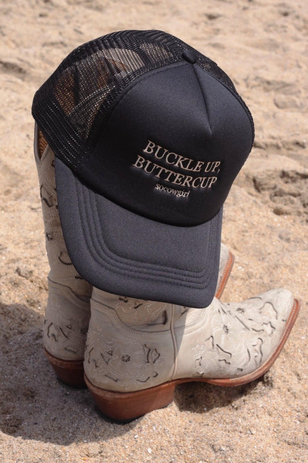 Buckleup, Buttercup Trucker Hat