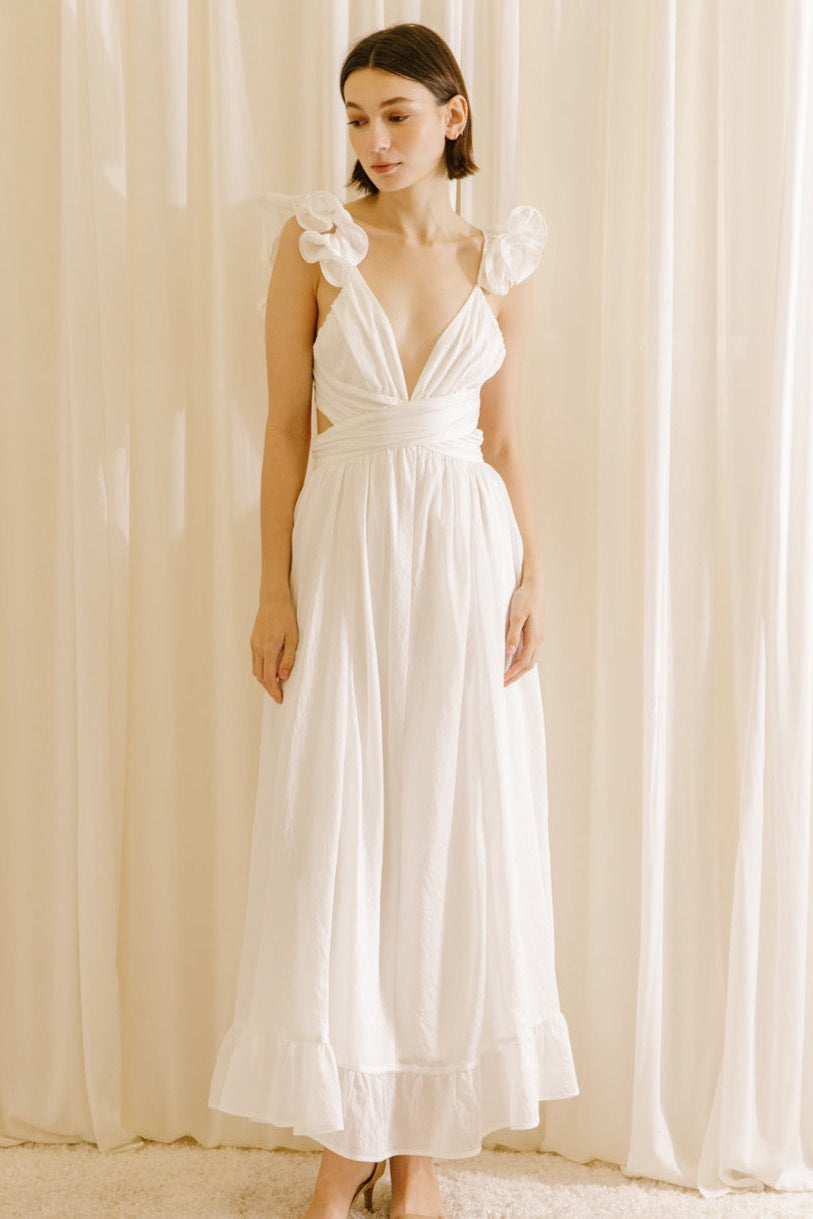 Cleo Maxi Dress in White Large