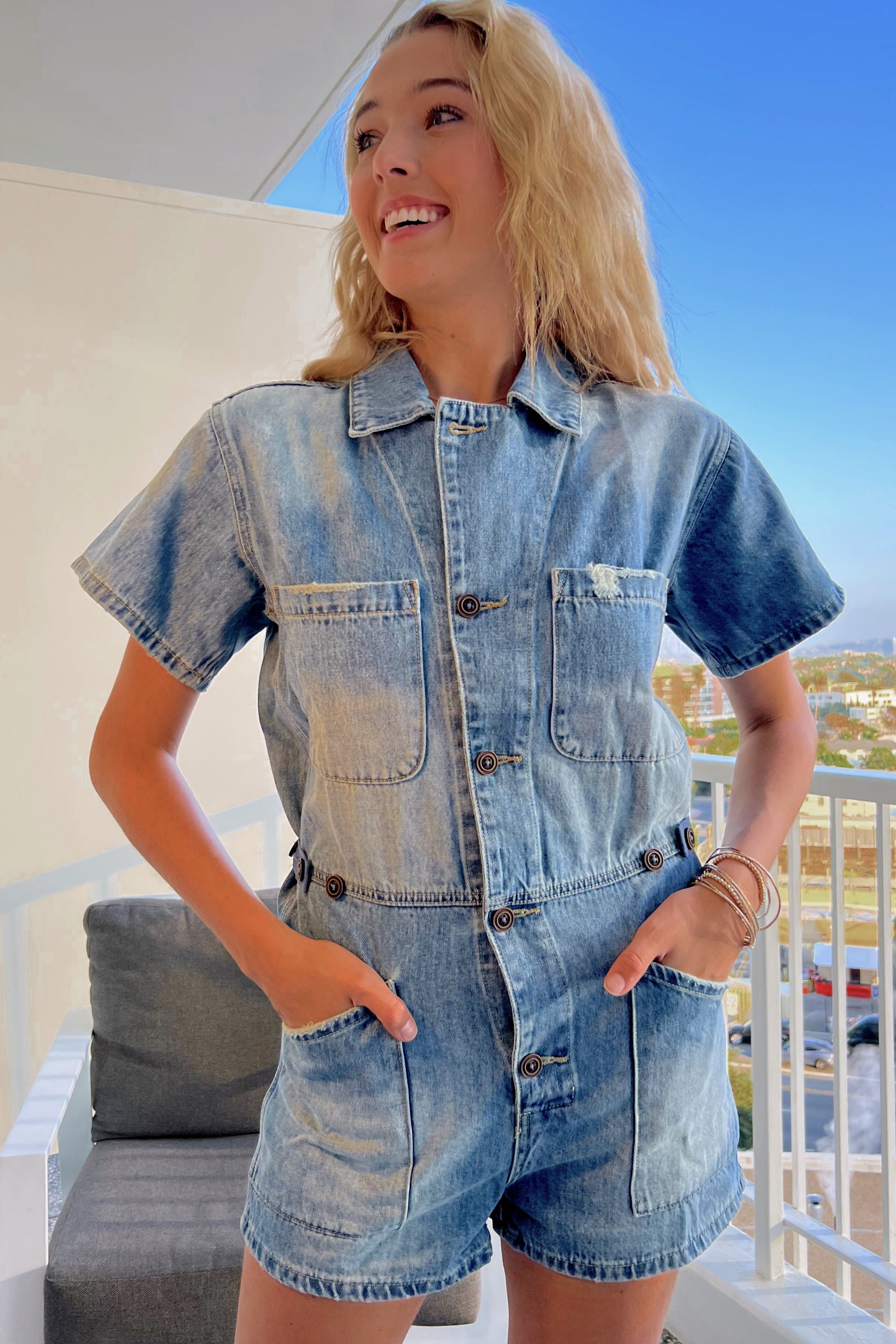 Jamie Denim Romper