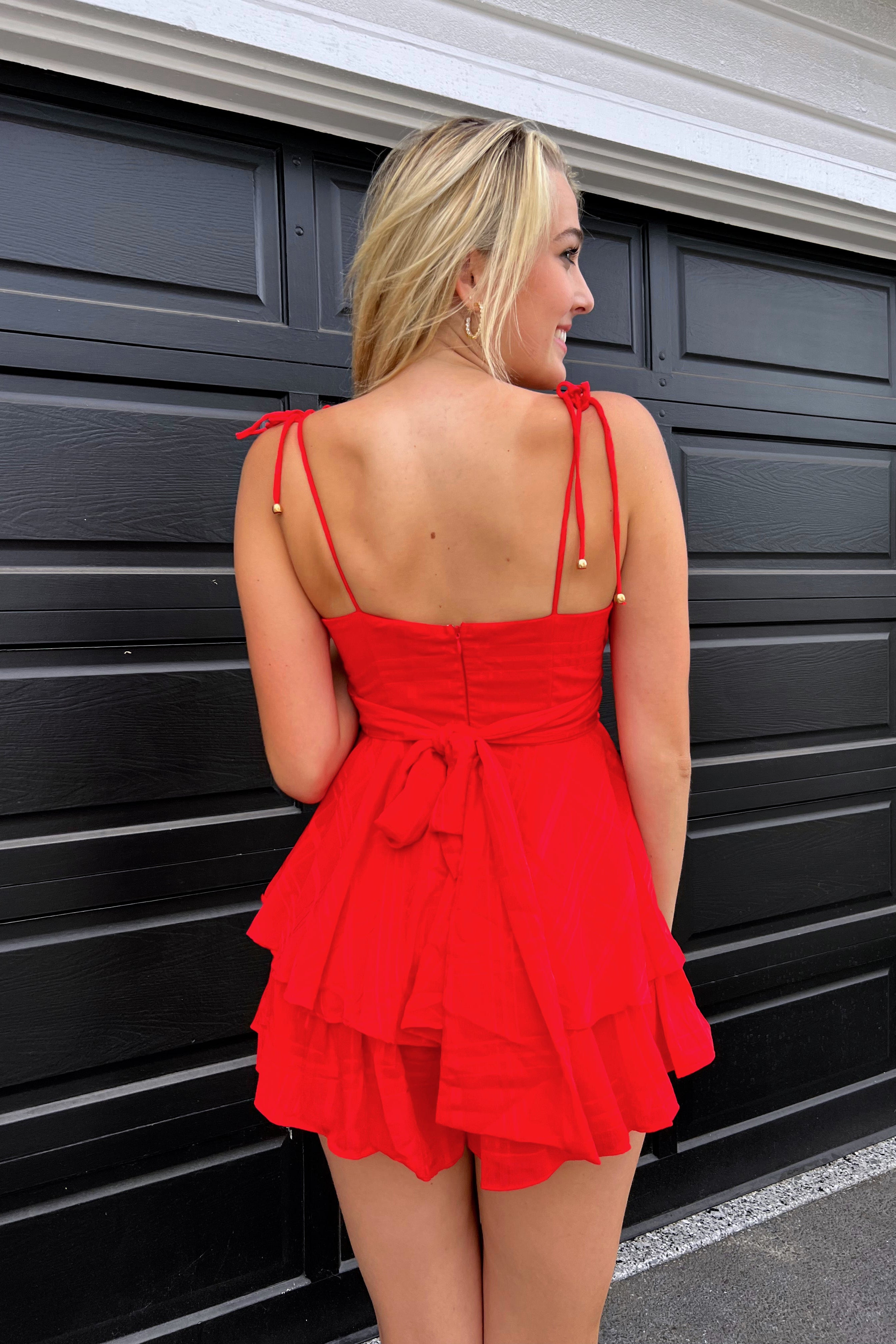 Racheal Romper in Red
