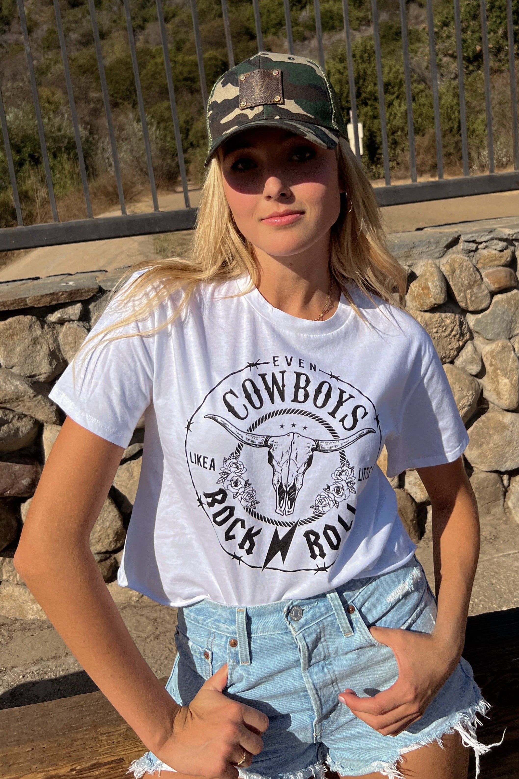 Even Cowboys Like a Little Rock & Roll Tee