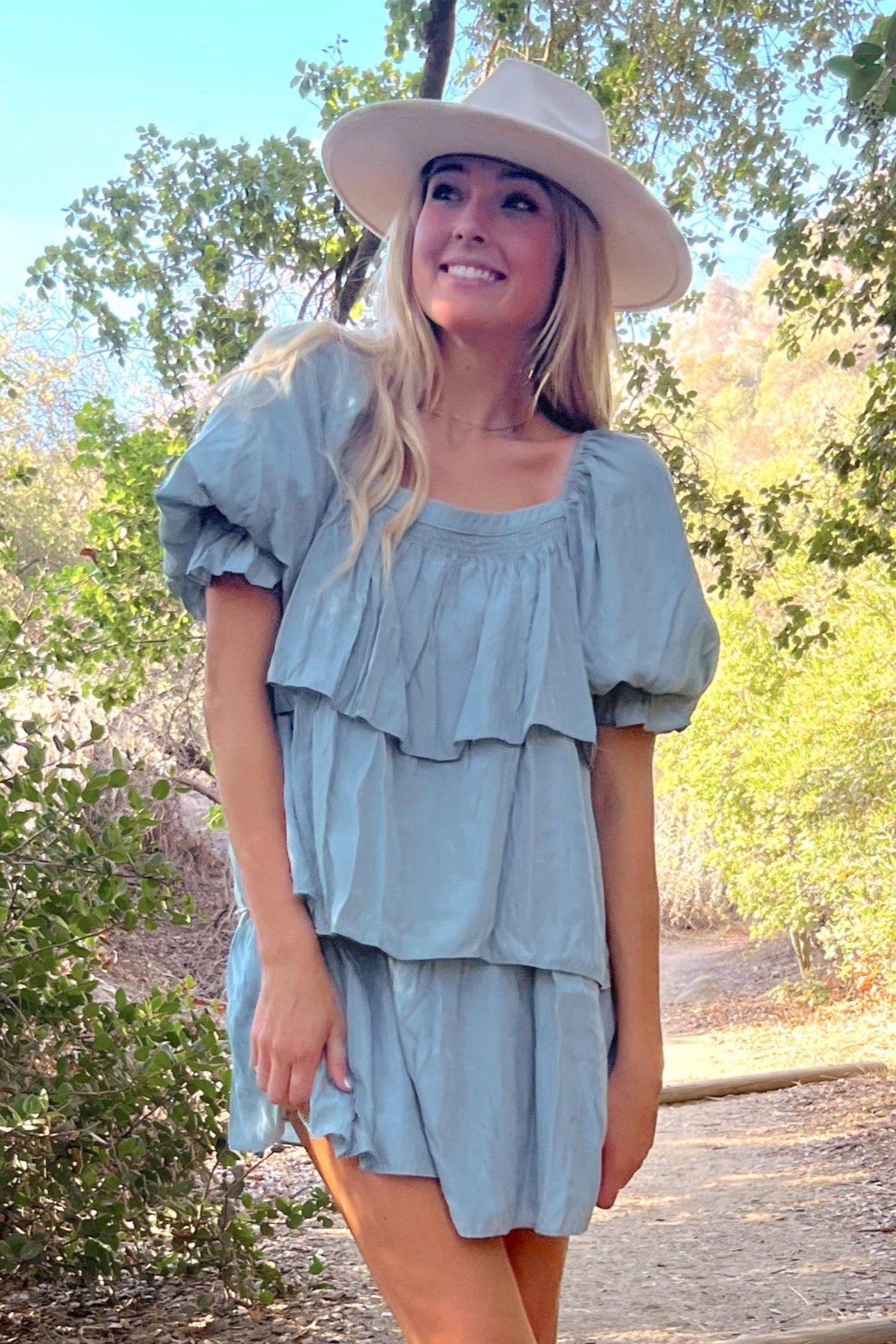 finley mini dress Blue Flowy Dress Small