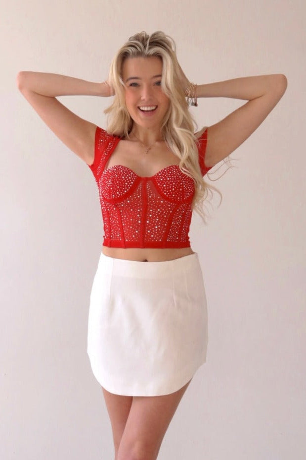 Emily Mini Skirt in White