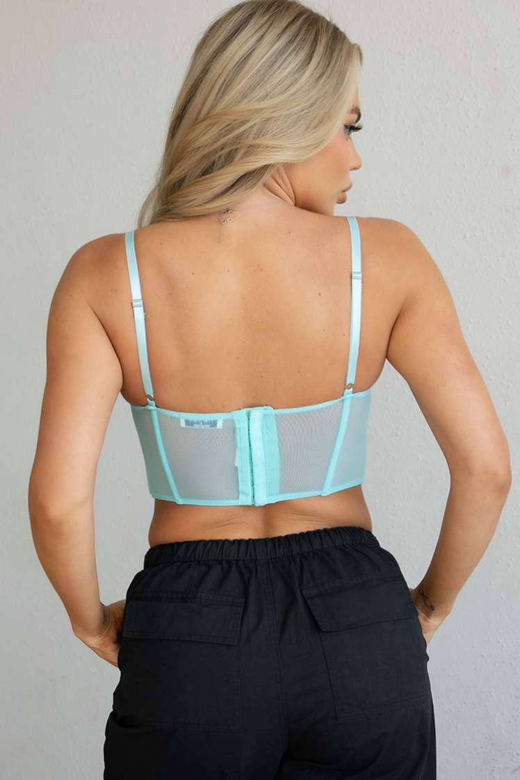 Chelsea Bustier Top in Aqua