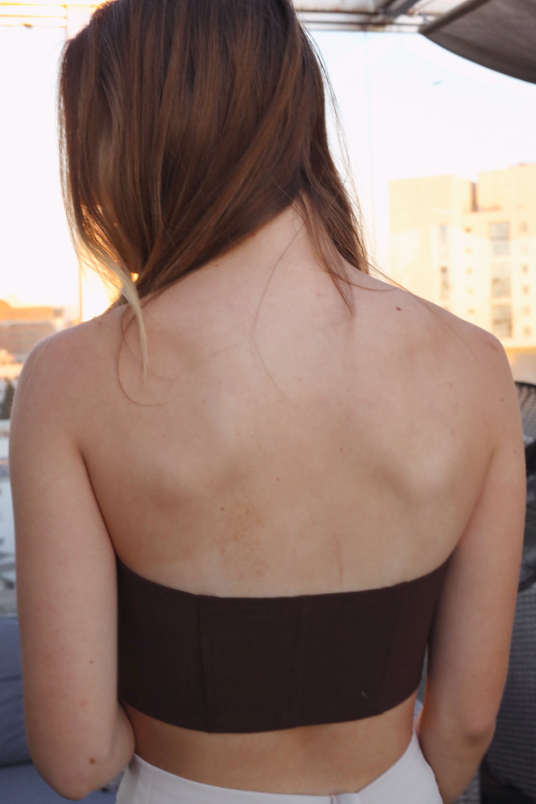 Annabelle Bustier Top in Brown