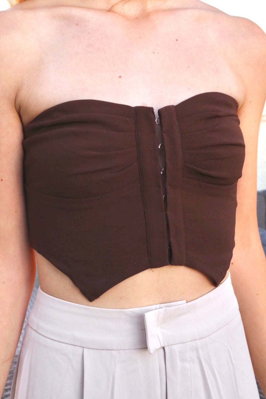 Annabelle Bustier Top in Brown