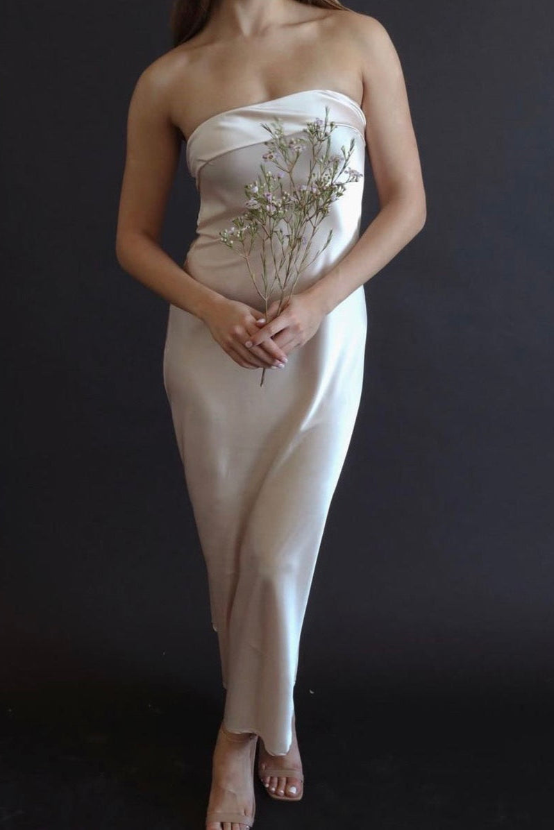 Silk Strapless Dress Small Silk Strapless Dress Small