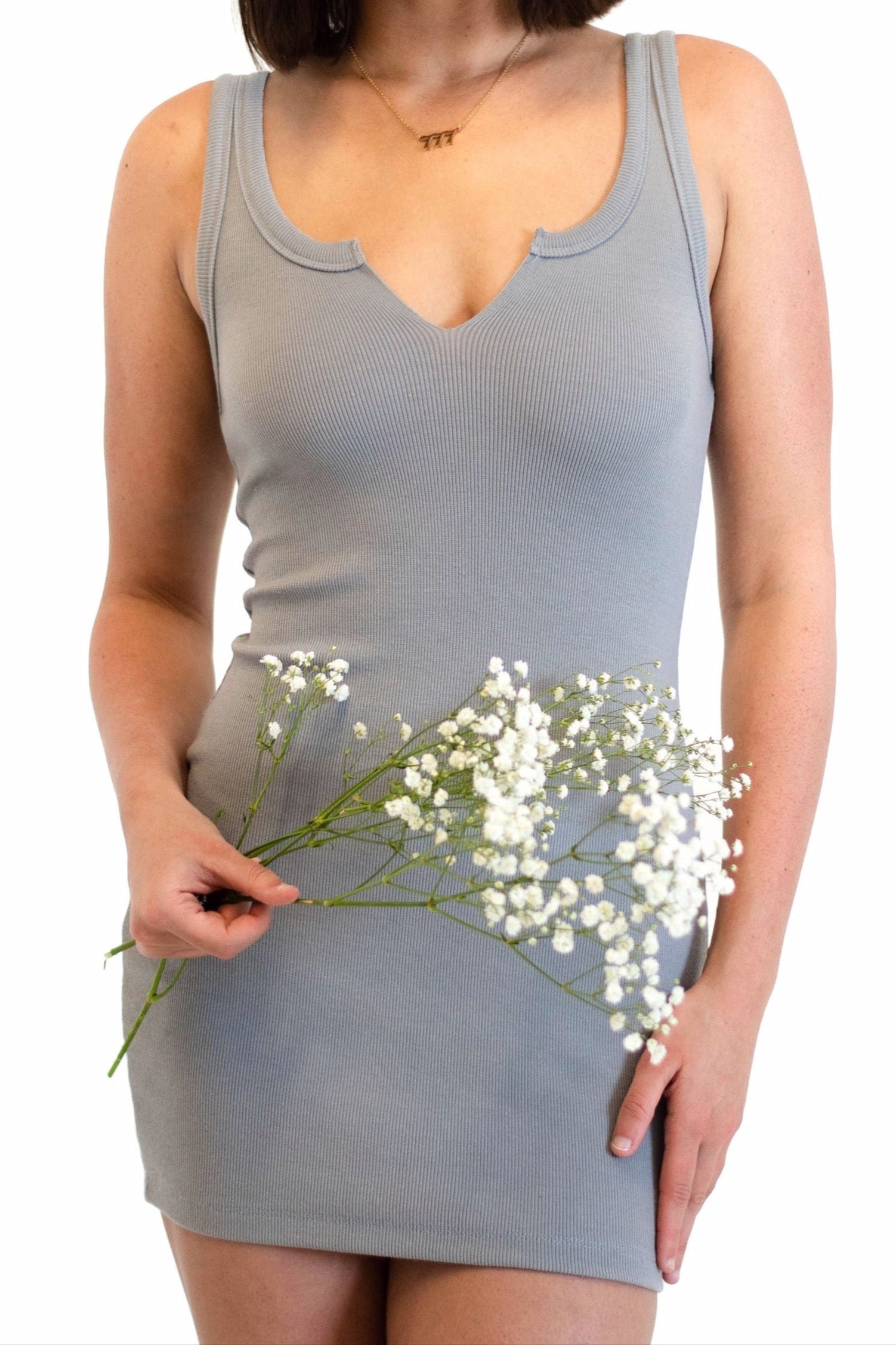 Basic Mini Dress in Gray