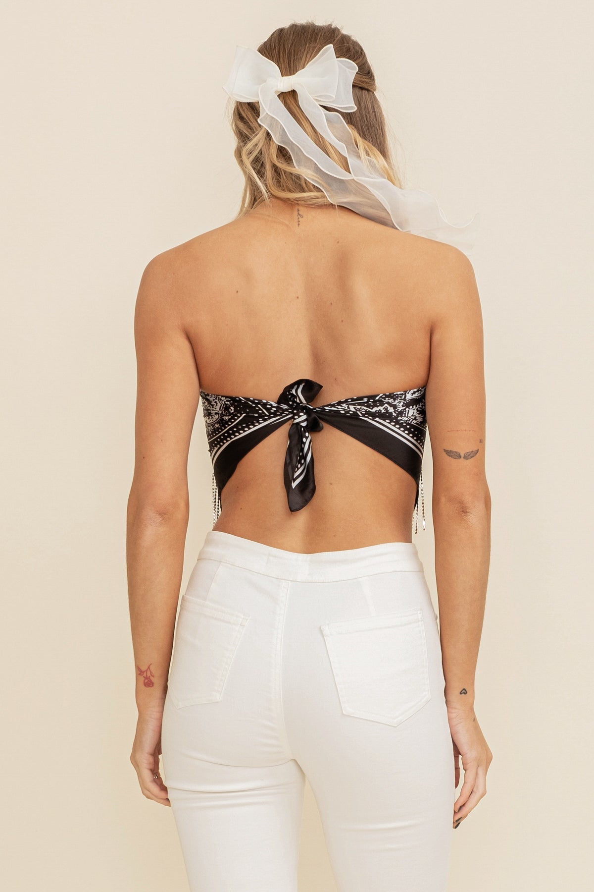 Rhinestone Bandana in Black