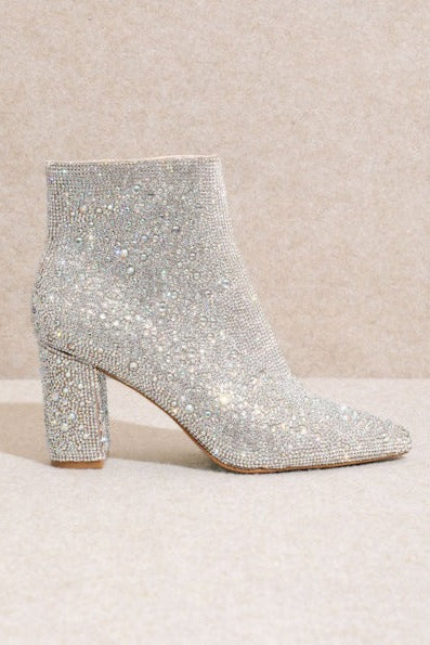 Blair Rhinestone Boots in Champagne