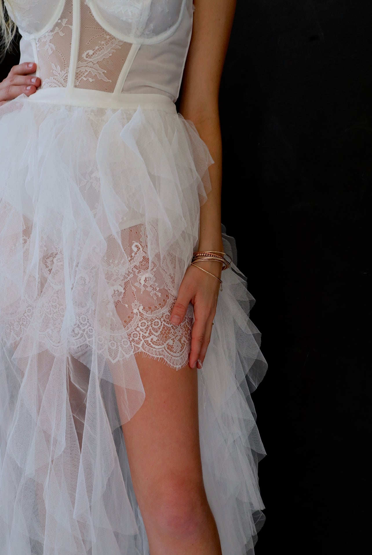 Lacy Maxi Dress in White