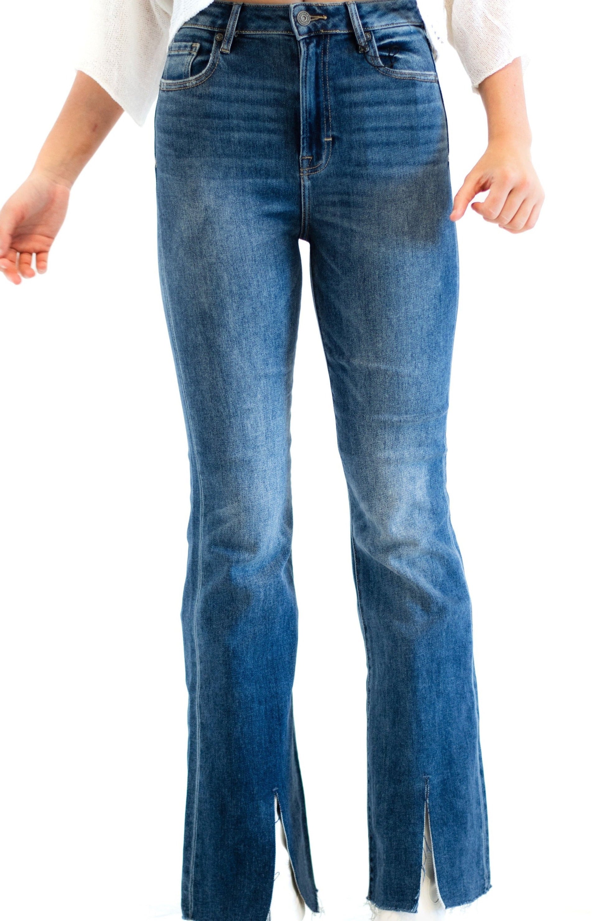 June Mini Flare Jeans in Medium Wash