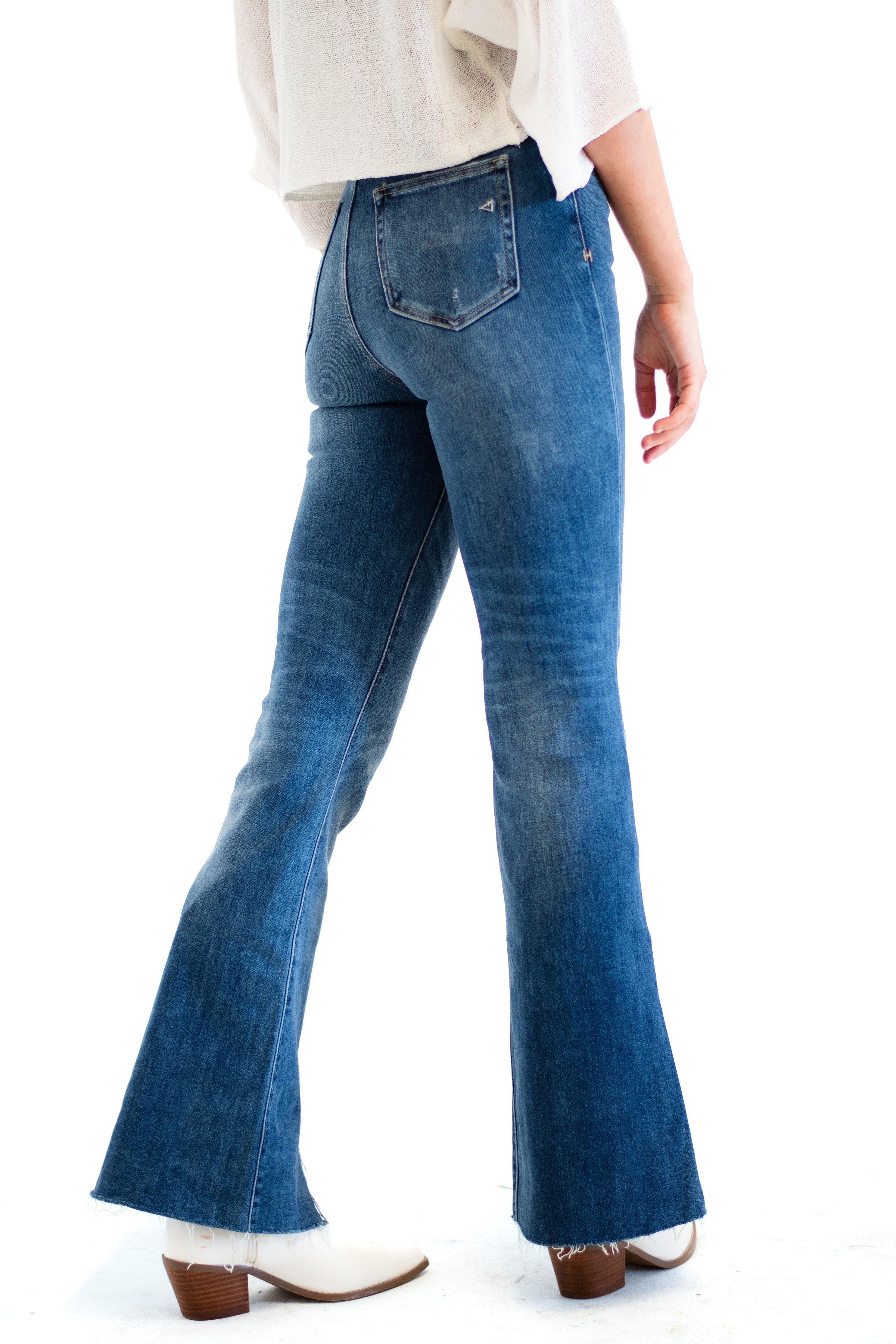 June Mini Flare Jeans in Medium Wash